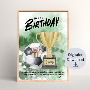 Geldgeschenk zum Geburtstag | für Fußballfans | für Jungs | Geldkarte Pokal Fußball | Geschenkidee | Geld verschenken PDF | Download