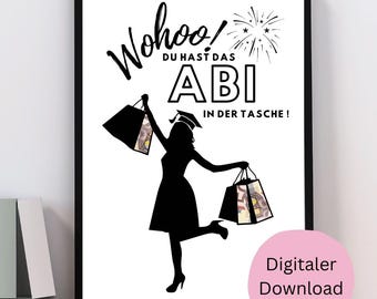 Cash gift for high school graduation | High school diploma in your pocket | High school graduate | Poster for girls for passing their high school diploma | High school graduation gift | Printable