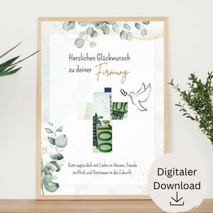 Confirmation | Cash gift | Eucalyptus cross | Confirmation candidate | Poster for boys and girls | Confirmation gift | Give money | Download