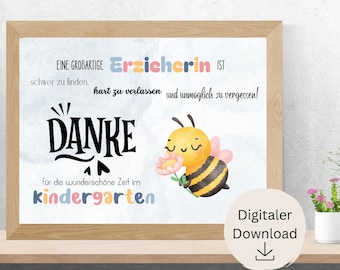 Farewell gift for a teacher | Kindergarten farewell | Farewell gift for kindergarten group | Daycare | Nursery | Thank you | Printable