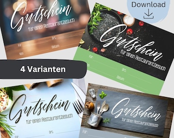 Restaurant cadeaubon | Printbare voedselbon | Idee voor een verjaardagscadeau | Restaurantbon | Voucher | Uit eten