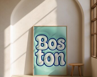 Boston Wall Art Printable – City Poster for Modern Home Decor or Dorm Wall Art