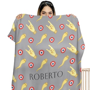 Italian Horn Baby Blanket, Cornicello Evil Eye Occhio Malocchio Protection Fleece Personalized Swaddle, Italy Kids Gift