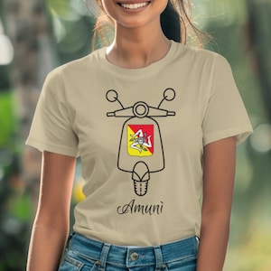Sizilianische Amuni T-Shirt, Sizilien Flagge Trinacria Shirt, Sicilia Souvenir Geschenk für Sie Him Unisex