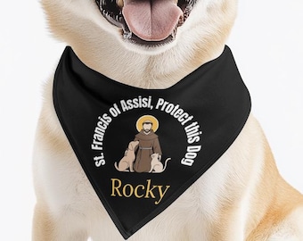 Bandana para mascotas de San Francisco de Asís, collar personalizado para perros, protege a tu perro