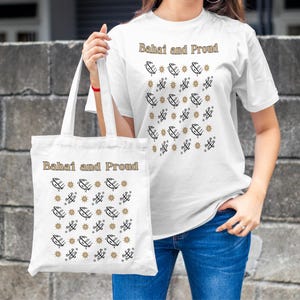Baha&#39;i Tote Bag, The Greatest Name, Bahai Ringstone symbol, Eco-Friendly Shopping Bag, Bahais Gifts