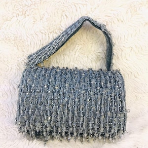 Grey Crystal Clutch Bag | Grey Flap Bag | Party Clutch | Bridal Handbag | Wedding Purse | Bridesmaid Bag | Evening Bag | Gift for Her