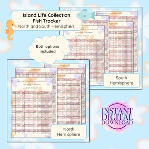 Puede incluir: Descarga digital de un rastreador de peces de la colección Island Life, diseñado para los hemisferios Norte y Sur. El diseño incluye un caballito de mar y un pez, con el texto "Instant Digital Download."