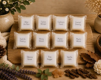 Amostras de cera de soja artesanais | Kit de amostras de aromas | Experimente antes de comprar