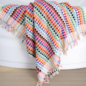 Organic Turkish Towel - Handwoven Quick Dry Peshtemal - Soft Cotton Beach & Bath Towel - Eco Friendly Hammam Towel - Handmade Gift