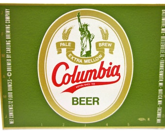 Upcycled Vintage Columbia Beer Label Magnet