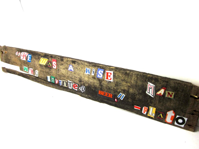 Plato Beer Quote Vintage Beer Can Text Collage Etsy