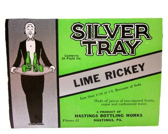 Upcycled Vintage Lime Rickey Soda Label Magnet