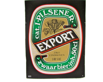 Upcycled Export Beer Label Magnet - Netherlands