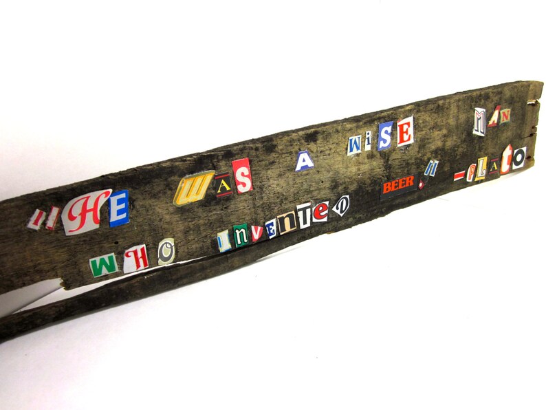 Plato Beer Quote Vintage Beer Can Text Collage Etsy