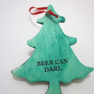 Christmas Tree Ornament made from upcycled vintage beer cans image 5