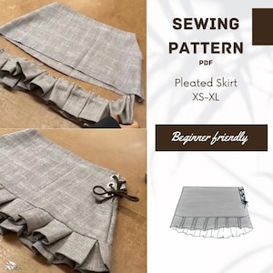Pleaded skirt with picture instructions YouTube tutorial, size XS-XL beginner, friendly