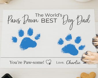 Stampa artistica della zampa del papà del cane, ricordo personalizzato (download digitale)