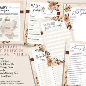 Butterfly Baby Shower Games Bundle: 6 Printable Activities (PDF Download