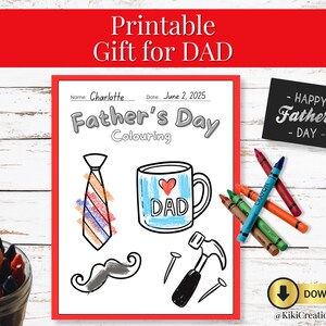 Printable Father’s Day Colouring Page for Kids | Children Activity | DIY Dad Gift | Classroom Art |  Crayon Picture Sheet | Instant Download