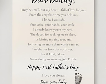 First Father's Day Letter from Baby, Sentimental Gift (Digital Download)