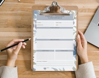 Parent Teacher Conference Bundle | Printable Notes, Communication ...