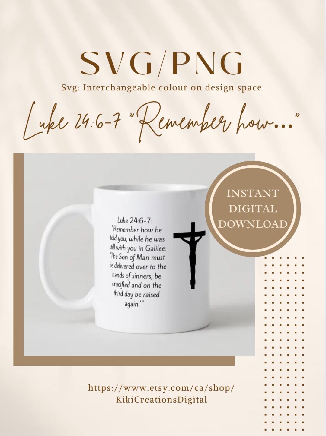 Luke 24:6-7 He is Risen SVG PNG | Bible Verse Digital Download ...