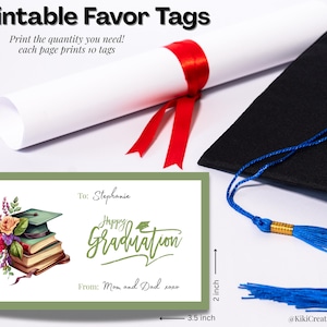 Etiqueta de presente de formatura para impressão, cartão de felicitações, turma de 2025, cerimônia de formatura, lembrancinha de festa de formatura, comemoração de formatura - Download instantâneo