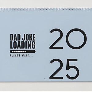 Printable 2025 Dad Joke Wall Calendar | Funny | Gift for Dad | Monthly | Digital Download | Father&#39;s Day DIY Gift from Kids | Date Tracker