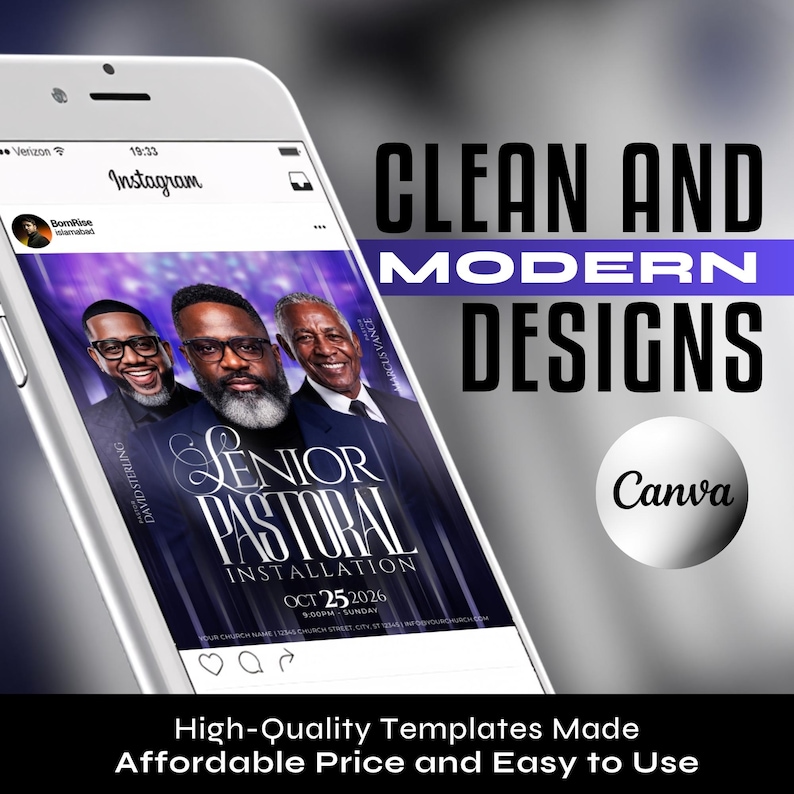 Pastor Appreciation Flyer Template, Editable Canva, Church Program ...