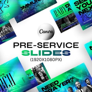 Church Announcement Slides Canva Template Bundle Editable Pre Service Slides Modern Gradients Church Welcome Program Livestream Presentation image 2