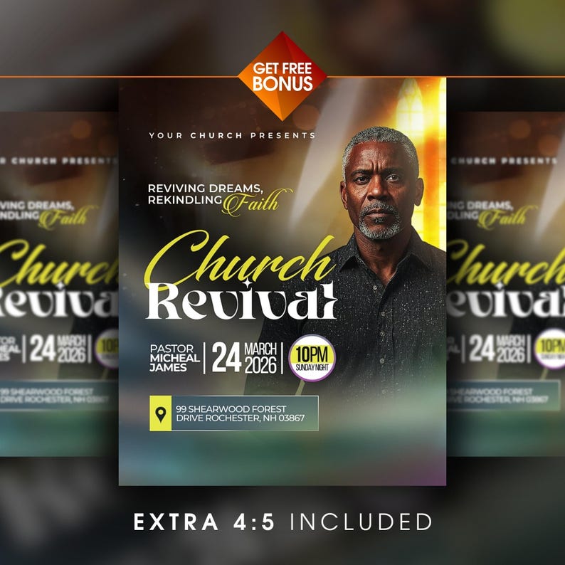 Revival Flyer.pdf Editable Church Revival Flyer Template, Christian Event Graphics ...