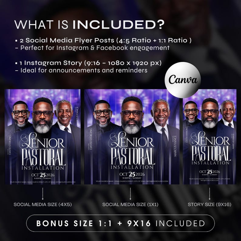 Pastor Appreciation Flyer Template, Editable Canva, Church Program ...