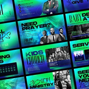 Church Announcement Slides Canva Template Bundle Editable Pre Service Slides Modern Gradients Church Welcome Program Livestream Presentation image 3