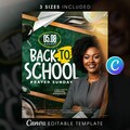 Back To School Church Flyer Template, Editable Canva For Youth Ministry Event, School Prayer Worship Service, Modern Green And White Design product logo