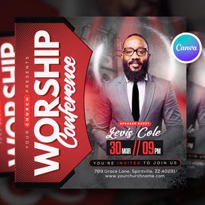 Church Service Worship Sunday Flyer Template, Editable Church Service Design, Christian Church Event Social Media Graphic, Holy Week Flyer