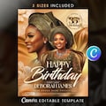 Pastoral Birthday Church Flyer Template-Editable Canva-Pastor Appreciation-First Lady Birthday Celebration Event-Modern Gold White Design product logo