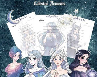 Celestial Princess Weekly Planner, Starry To Do List (PDF)
