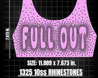 Full Out Cheer Rhinestone SVG | Sports Bra Design | Dense Scatter Digital Download