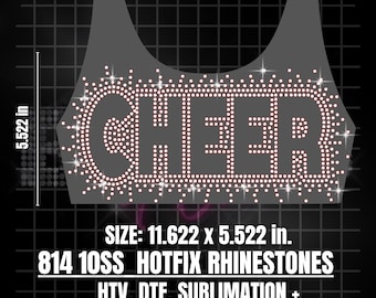 Cheer Rhinestone Design SVG for Sports Bra - Sparkling Scatter Pattern Digital Download