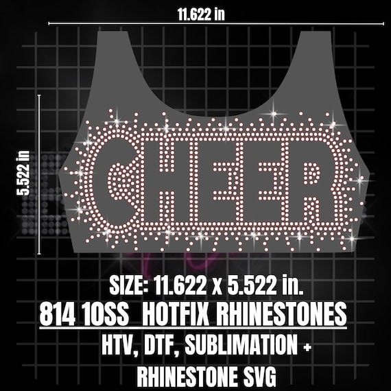 Cheer Rhinestone Design SVG for Sports Bra - Sparkling Scatter Pattern Digital Download