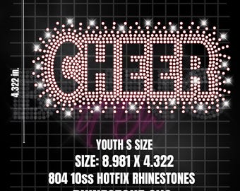 Cheer Rhinestone Design SVG for Sports Bra - Sparkling Scatter Pattern Digital Download - Youth Size