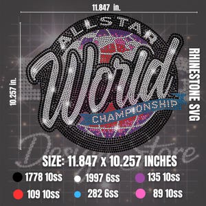 オールスターワールド ラインストーンSVG – チア競技会用キラキラデザイン（デジタルダウンロード）
