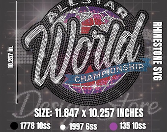 All Star Worlds Rhinestone SVG – Cheer Competition Bling Design (Digital Download)