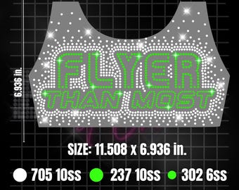 FLYER Than Most Rhinestone SVG | Cheer Sports Bra Design for Flyers | Scatter Pattern | Cheerleader SVG Download