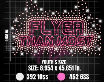 FLYER Than Most - Youth Size - Rhinestone SVG -Sports Bra Rhinestone Template - Cheer Rhinestone SVG