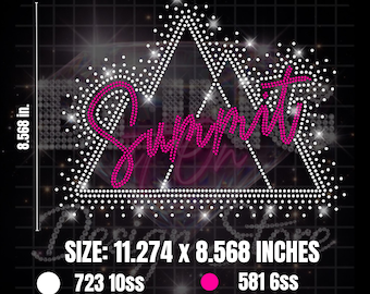 Summit Rhinestone SVG BUNDLE - Cheer Rhinestone Design - Heavy Rhinestone Scatter - Cheerleading Shirt Design