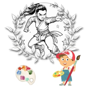 Ninja Coloring Pages for Kids – Digital Download, Printable Ninja Activity Sheets, Fun Boys Coloring Book