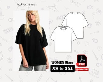 Oversize Short Sleeve Shirt Sewing Pattern: XS-4XL (PDF Download, A4/US Letter Sizes)