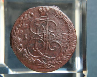 Russia, 5 kopeks, 1787, copper coin, Catherine II